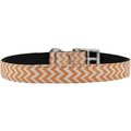 Unconditional Love 0.75 in. Chevrons Nylon Dog Collar with Classic BuckleOrange Size 22 UN797102